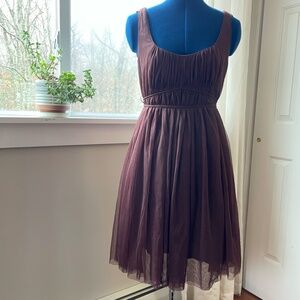 Moulinette Soeurs for Anthropologie Multi layer burgundy Mesh Dress